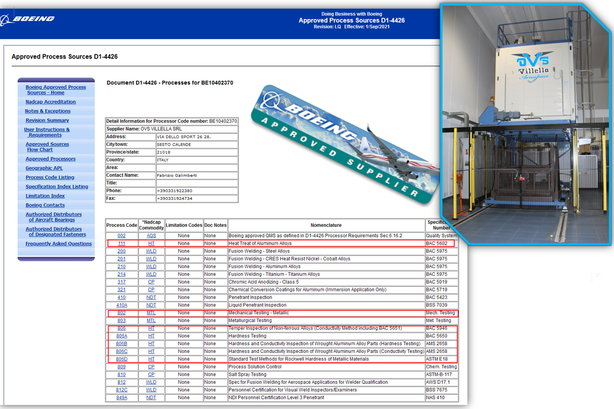OVS VILLELLA BOEING HEAT TREATMENT QUALIFICATION